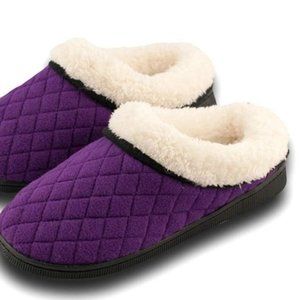 Girls Cozy Purple Plush Slippers